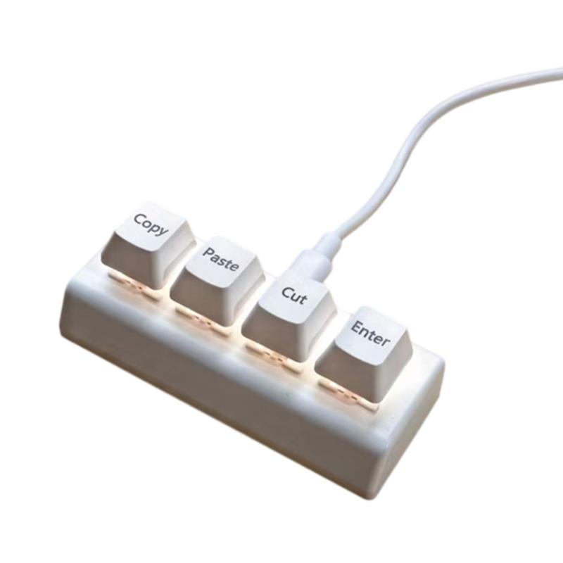 4-кнопочная проводная USB-клавиатура Cut Copy Paste Select Долговечность для школ и офисов Геймеров и ввода данных