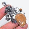 Ghost Eye Jasper, Sunstone Handmade 925 Sterling Silver Pendant 2.99" I6f03