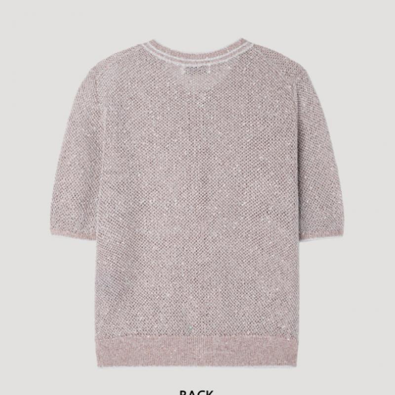 [shs Miss] Metal Round Neck Cardigan Sskcdp22020