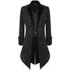Black Color Men's Steampunk Retro Tailcoat Jacket Gothic Victorian Era Frock Uniform Cosplay Halloween Costumes