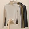 Women's Slim Fit Brushed Mock Neck Long Sleeve Top for Autumn/Winter