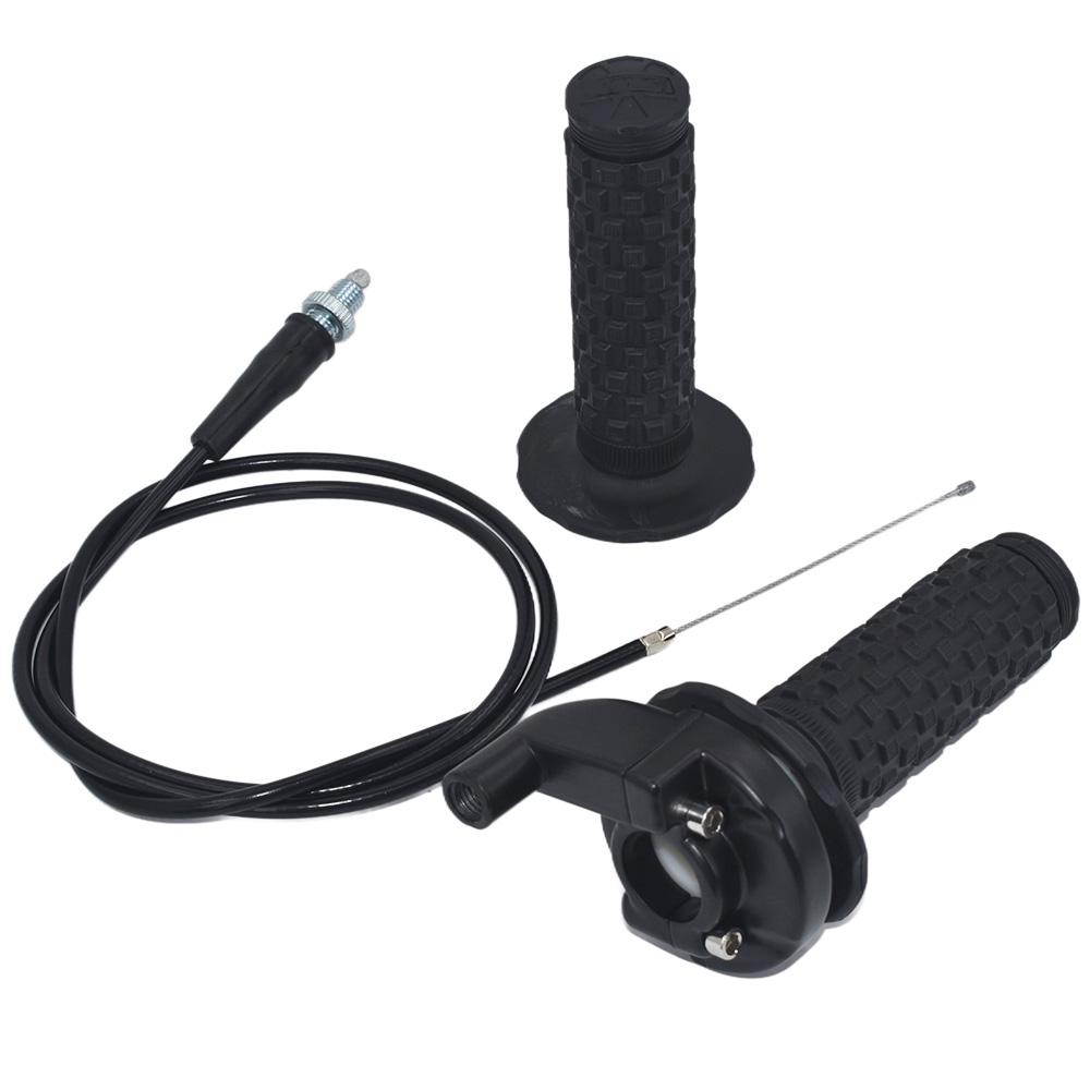 Motorcycle Dirt Bike 22mm Gas Throttle Settle Grips Handle Grips Throttle Cable for Dirt Pit Bike