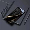 Стеклянный чехол для телефона с черно-золотым плетеным узором для Samsung Galaxy S26 S25 S24 S23 S22 S21 S20 fe/plus/ultra противоударный