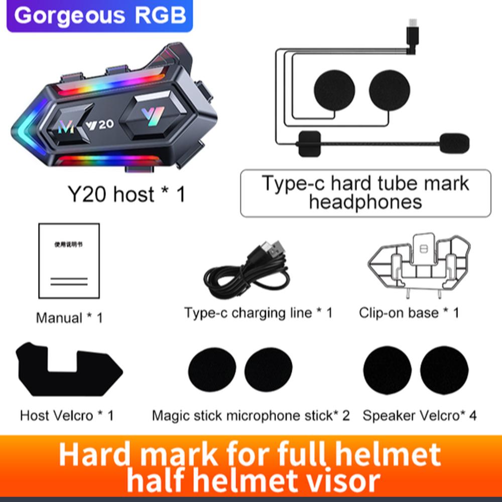 RGB красочные огни мотоциклетный шлем гарнитура Bluetooth 5.3 1000Mah шумоподавление беспроводные наушники громкой связи мотоцикл
