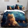 Dream Cat Printed Bed Three-Piece Set, Bedding, Digital Printed Bedding