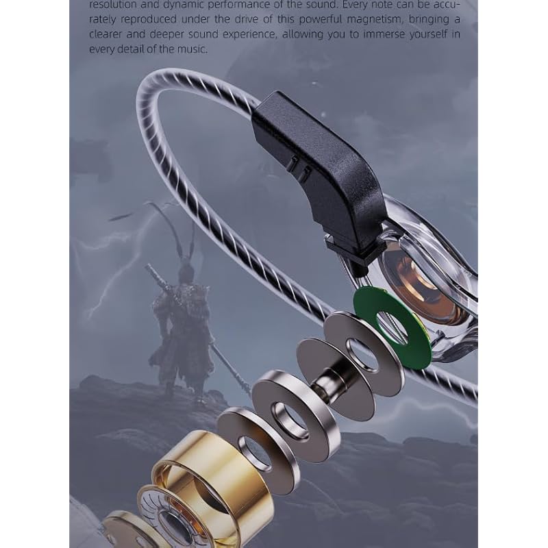 [New release] 3.5mm earphone wired over-the-ear earphones Canal type with microphone Hard to fall off It won't come off Listen while using earphones