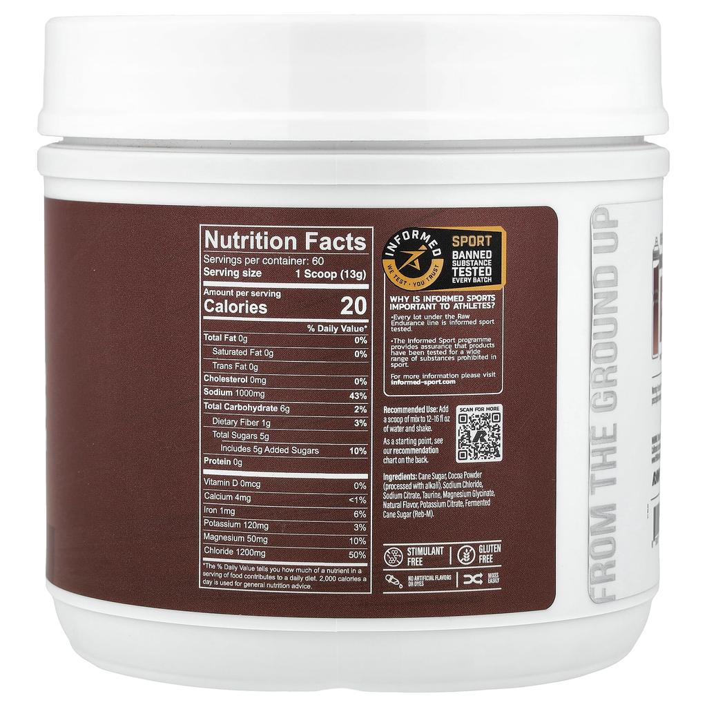 Raw Nutrition, Endurance, Recharge, Chocolate, 780g (27.51oz)