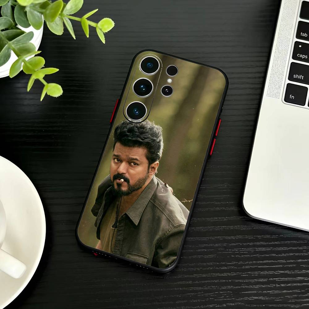 Чехол для телефона P-ThalaPathy V-Vijay Actor для Samsung S26, S25, S24, S23, S22, S30, S21, Ultra, Plus, FE 5G Черный Мягкий Чехол