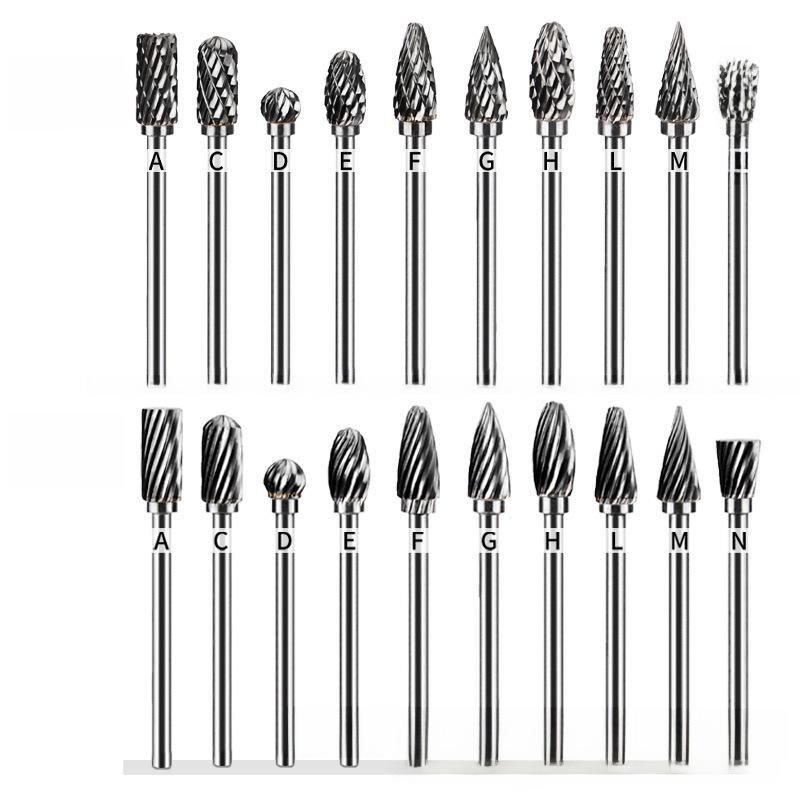 Фреза-напильник из карбида вольфрама 3x5 мм для обработки металла и дерева с одинарной/двойной канавкой