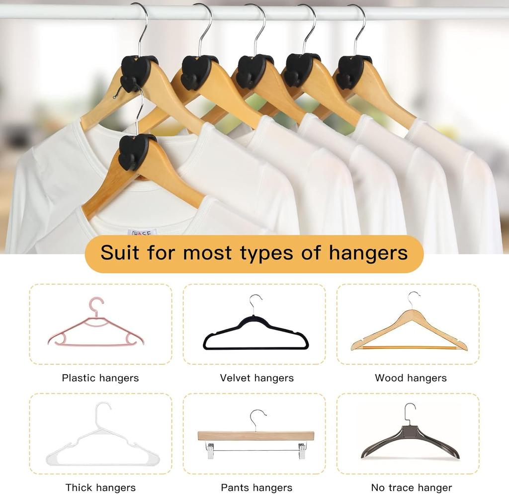 12/24 шт. Соединительные крючки для вешалок для одежды, Сверхпрочные пластиковые каскадные крючки для одежды для экономии места, Органайзер для шкафа, Вешалки