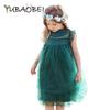 Princess Girls Party Lace Tulle Dress Vintage Toddler Kids Summer Dress Children Clothing 2-7Yrs Xmas Baby Girls Vest Dresses
