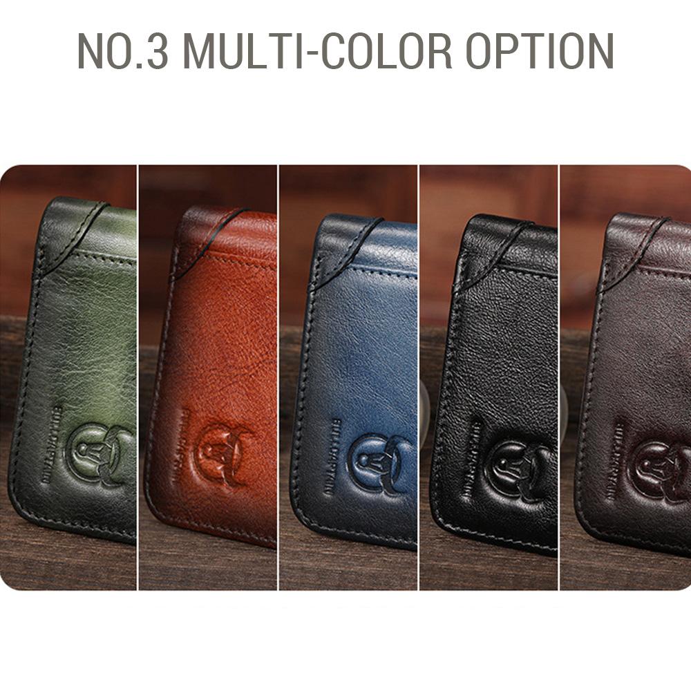 Мужской кошелек из натуральной кожи большой емкости, двойной складной кошелек с RFID-блокировкой, винтажный держатель для кредитных карт