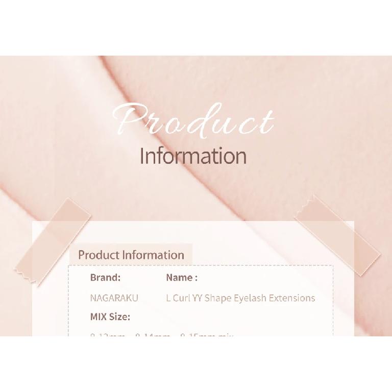 NAGARAKU L M LU Curl Y Shape Eyelash Extension Black Dark Brown Premium Soft Mink Natural False Lashes Makeup Mesh 4D YY Lashes