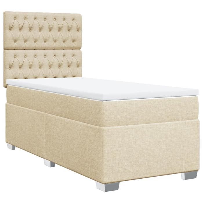 Maison Exclusive - Sommier à lattes de lit avec matelas Crème 100x200 cm Tissu