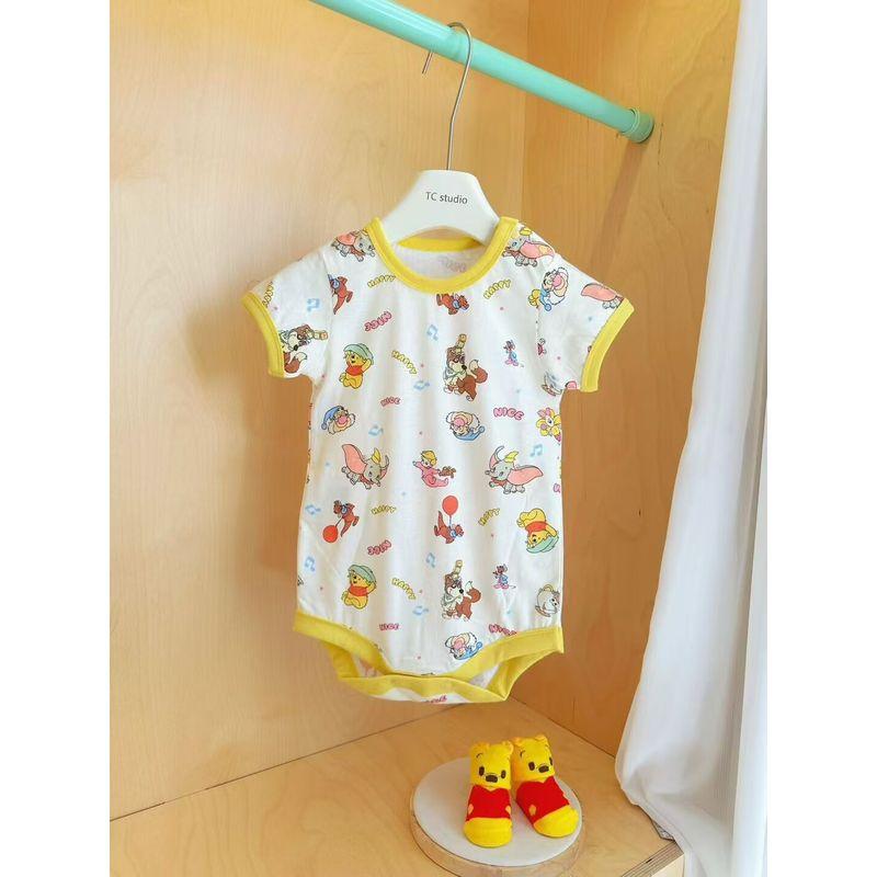 New Summer Style Cute Cartoon Dumbo Winnie the Pooh Short Romper Baby Jumpsuit Onesie