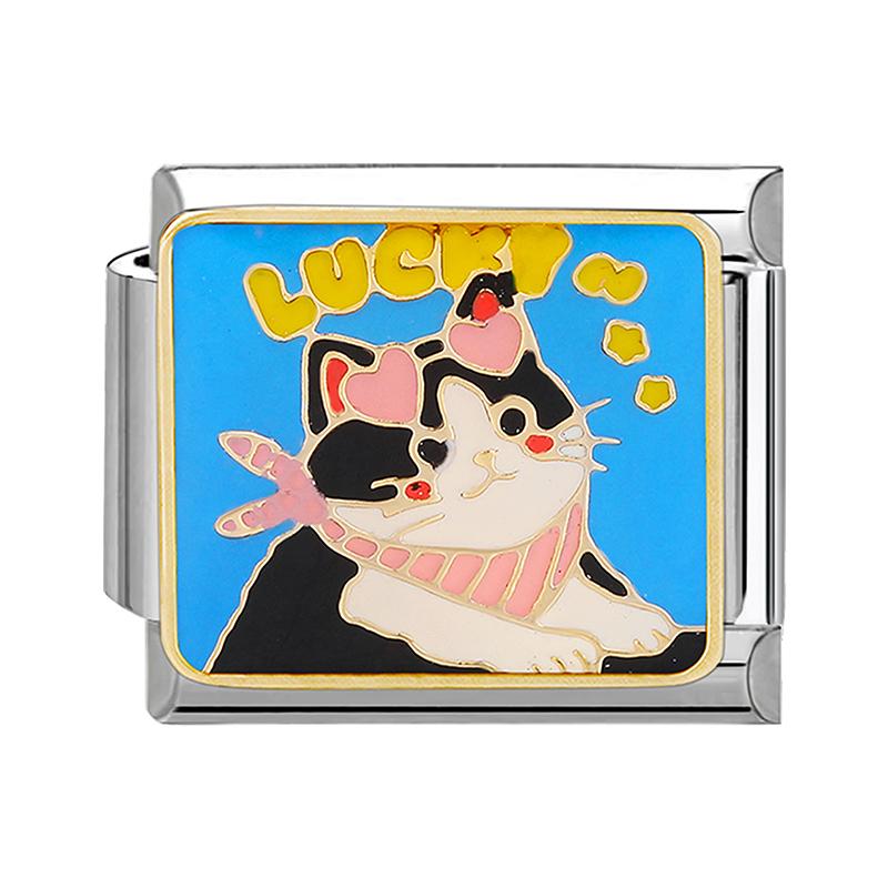 Синяя Ночь Звездное Небо Луна Звезда Кошки Собака Сердце Бабочка Итальянские Шармы-Звенья Подходят для 9мм Браслета из Нержавеющей Стали Женщины DIY Изготовление