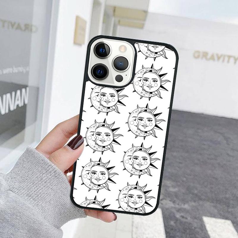 Забавный чехол для телефона с лицом Солнца и Луны для iPhone 17 Air 15 16 Чехол 11 13 14 Pro Max 12 Plus Max Fundas