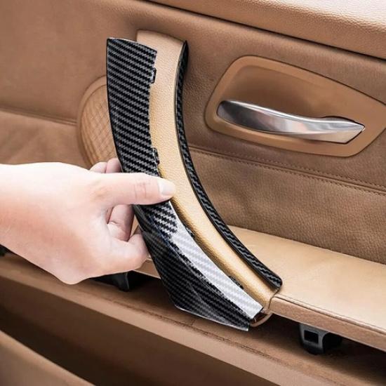 6 шт. Для BMW E90 E91 325i 328i 335i Карбоновая накладка на панель ручки двери салона