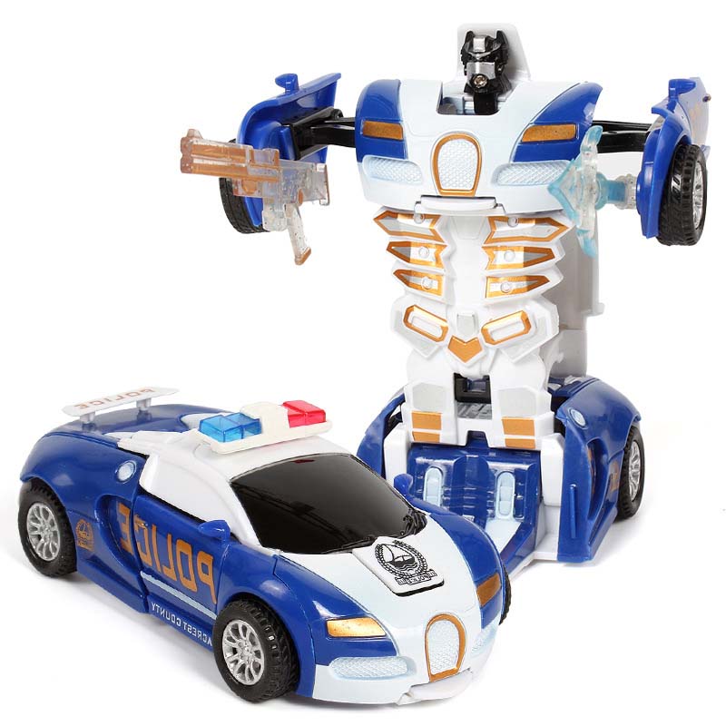 Fashionable Robot Plastic Transform Model Car Automatic Funny Toys Toys For Boys Deformation Car Amazing One-key Gifts New Kid Toy