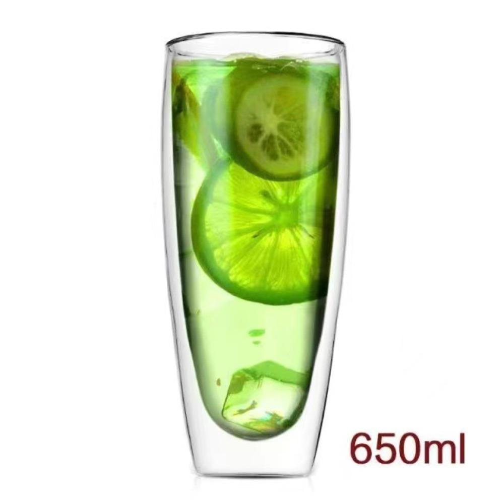 Взрывостойкий прозрачный стакан из двухслойного стекла, бытовой, большой вместимости, термостойкий, утолщенный, высокоценный стакан для воды