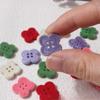 10Pcs DIY Art Buttons Clothing Sewing Accessories Cute Mini Leaf Clover Flocking Buttons Girls Kids Sweater Cardigan Socks