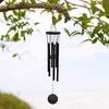 Черный колокольчик с 6 металлическими трубками S-образный крючок натуральная успокаивающая мелодия садовое патио наружное украшение подвесной колокольчик ветряной подвеска подарки на день рождения
