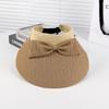 Bow Empty Top Hat Women's Spring Summer Can Be Big Eaves Sunshade Sunscreen Hat Foldable Outdoor Beach Sun Hat
