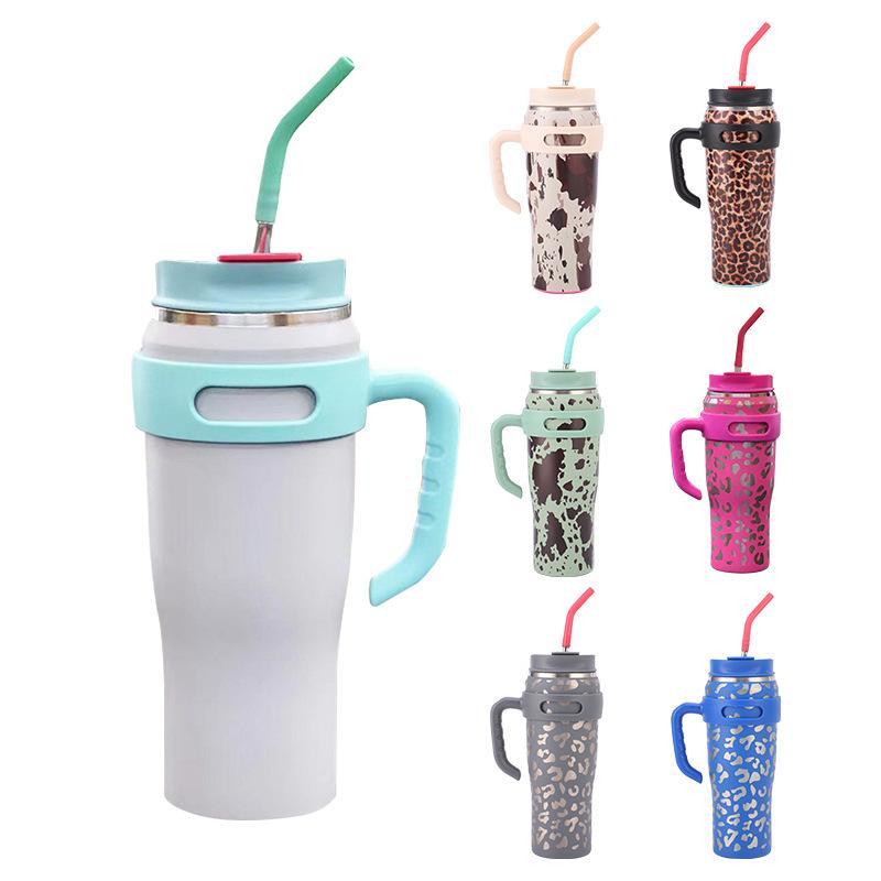 Соломенная кружка Big Mac из нержавеющей стали, большая емкость, 40 унций, кружка для льда, автомобиль с ручкой, автомобильная кружка