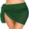Summer Women's Short Saree Seaside Vacation Beach Party Bikini Cover-ups Solid Color Chiffon Breathable Wrap Mini Skirt