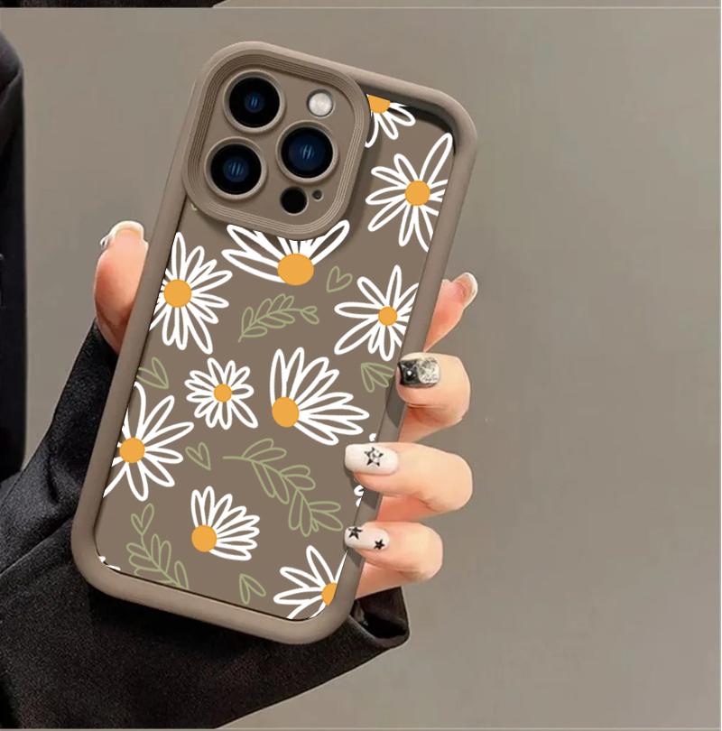 Чехол-накладка для Xiaomi Poco F7 5G X7 M7 4G 15T 15T PRO 14TPRO 14T 15 Ultra X5 X6 Силиконовый чехол для телефона Цветы ромашки Мягкий