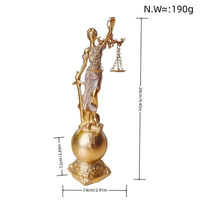 Lady of Justice Statue  Blind Goddess of Justice Sculpture  for Living Room and Wine Cabinet Room