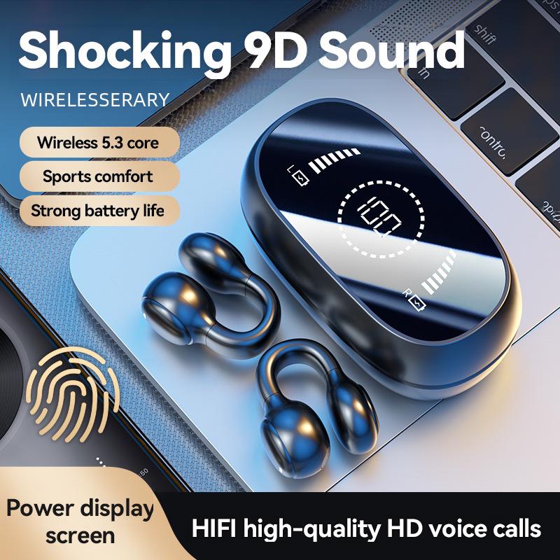 Новая Bluetooth-гарнитура M47 Conduction: Беспроводная связь, крепление на ухо, цифровой дисплей, длительное время работы от аккумулятора для занятий спортом.