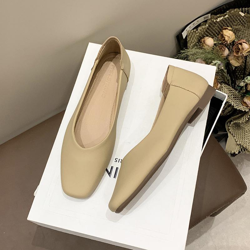 2024 Весна Новые Брендовые Женские Туфли На Плоской Подошве Круглый Носок Неглубокие Слипоны Женские Повседневные Балетки Мягкая Кожа Элгант Балле