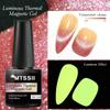 Mtssii 1Pcs 7ML Luminous Thermal Cat Magnetic Gel Pink Temperature Color-Changing Gel Nail Polish Glow In Dark Nail Art Gel Varnish Manicure