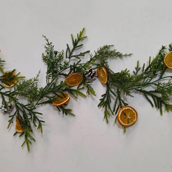 Рождественская гирлянда 6 футов сушеные апельсиновые хлопья гирлянда реалистичный декор фермерского дома зимняя апельсиновая гирлянда
