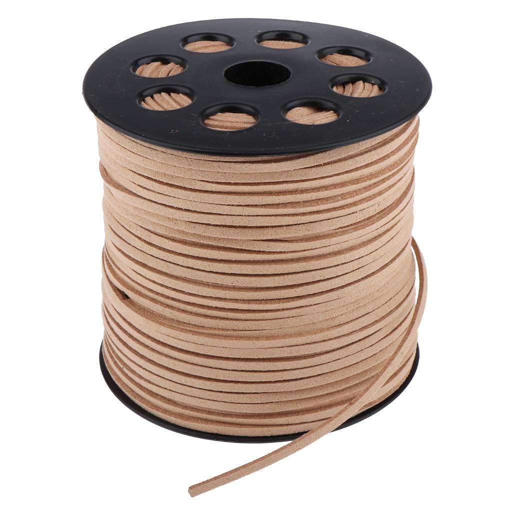 98 Yards 2.7mm Faux Suede Cord String Lace Beading Thread Black