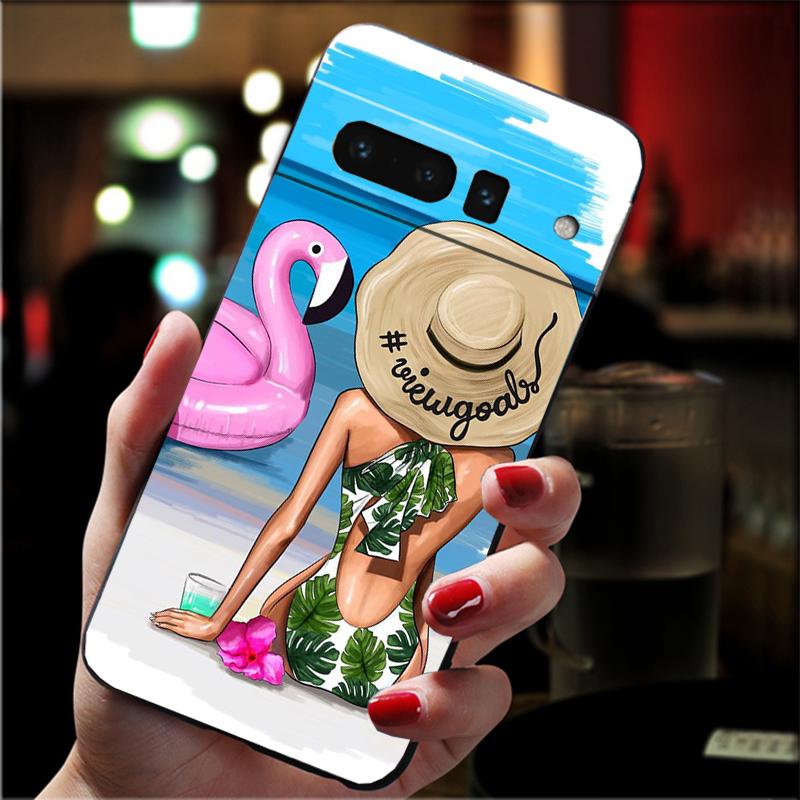 Phone Case For Google Pixel 10 9 Pro XL 9A 8 7 6 Pro Pixel 8A 7A 6A Pixel 8 7 6 5 Christmas Princess Travel Girl