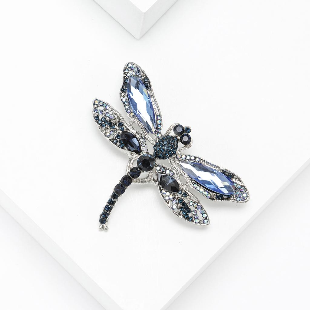 Креативная изысканная брошь в виде стрекозы из сплава со стразами, персонализированная женская брошь для пальто, корсаж, ювелирное украшение