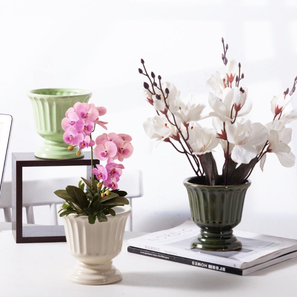 Nordic Ceramic Vase Vintage Style Garden Planter Home Office Decoration