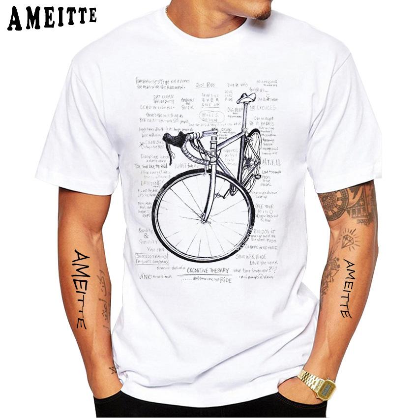 Anatomy Bikes Equation Print T Shirt Summer Men Short Sleeve Funny Sport Casual Hip Hop Boy
