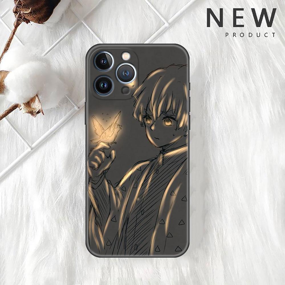 Чехол для Apple iPhone 14 11 13 12 Pro 7 XR X XS Max 8 Plus 6 6S SE 2022 13Pro черный мягкий телефон Funda Anime Demon Slayer