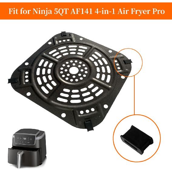 ALJ 8PCS Air Fryer Silicone Rubber Bumpers for Ninja 5QT AF141 4-in-1 Air Fryer Pro, Upgraded Silicone Rubber Tabs Pads Tips Feet Sides Parts