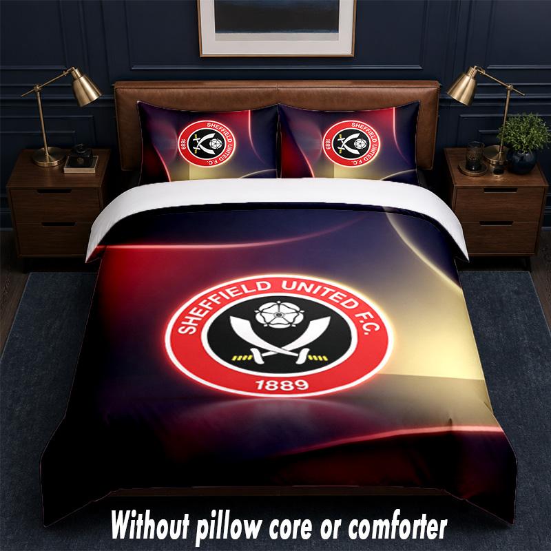 Футбольный дизайн Sheffield United Комплект постельного белья 1 пододеяльник + 2 наволочки Мягкое дышащее домашнее постельное белье