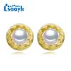 LSOOYH серьги с натуральным пресноводным жемчугом для женщин, модные серьги-гвоздики с жемчугом и кубическим цирконием