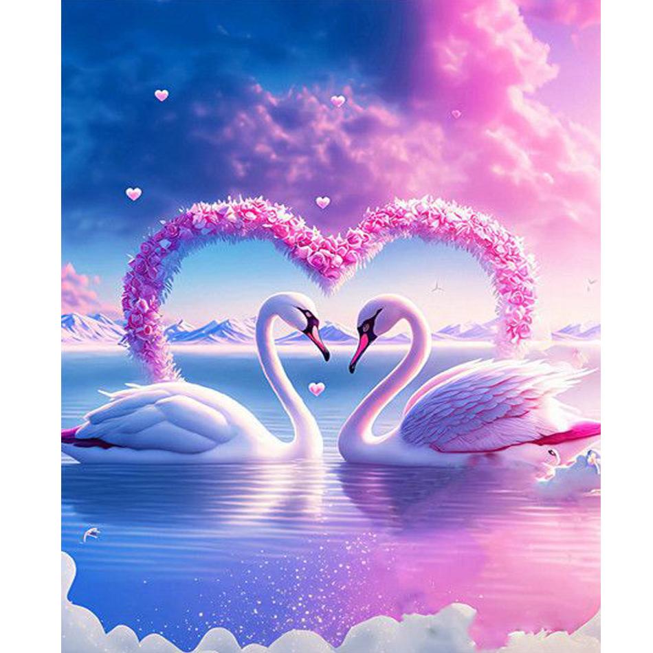 RUOPOTY Раскраска по номерам для взрослых, наборы для начинающих, акриловая краска на холсте, картина по номерам «Лебедь» для дома, подарок своими руками, 40x50 см