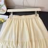 DIMANAF 2025 Летние новые женские юбки с эластичной талией, однотонные элегантные юбки желто-зеленого цвета