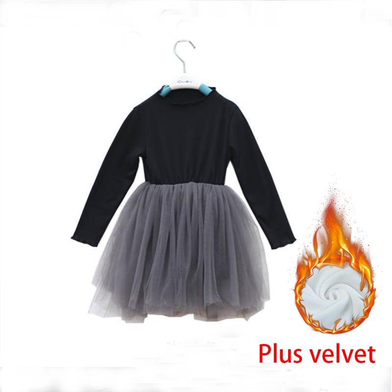 YUBAOBEI Детское зимнее бархатное платье, кружевное фатиновое платье принцессы для девочек, платье с длинными рукавами для дня рождения