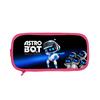 Двухслойная пенал-косметичка в космической тематике с роботом Astro Bot для школьников и юных творческих личностей