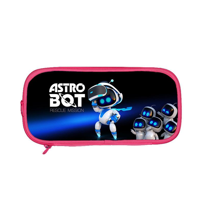 Двухслойная пенал-косметичка в космической тематике с роботом Astro Bot для школьников и юных творческих личностей