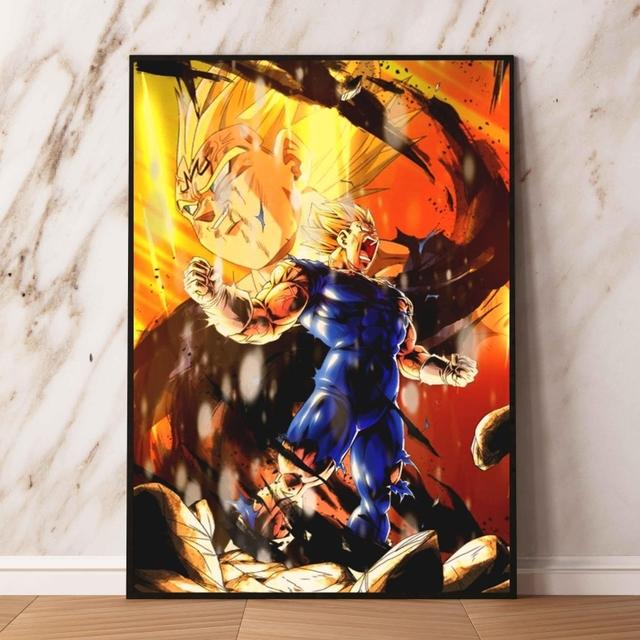 Popular Anime Poster with Seven Dragon Ball Characters, Wall Decoration for Children